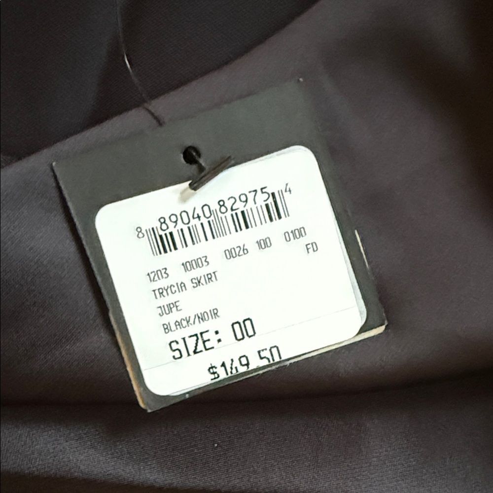 NWT Club Monaco Black Midi Slip Skirt Trycia Satin Size 00 - Picture 3 of 5